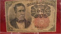 Original US 10 Cent Paper Note