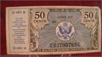 Vintage US Military Payment Certificate 50 Cents