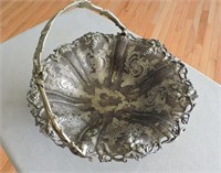 Silver Plate Grape Pattern Basket