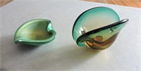 Art Glass Ashtray & Small Dish