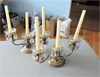 Pair Silver Plate Candleabras 12"L