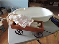 Handmade Doll, Toy Wagon, Baby Bath