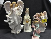 4 ANGEL FIGURINES: 2 ARE SERAPHINE'S (ONE DAMAGED)
