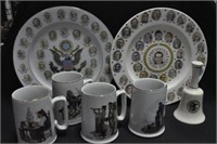 4 NORMAN ROCKWELL INSPIRED MUGS, ILLINOIS TABLE BE