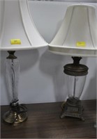 2 CYRSTAL TABLE LAMPS - MISMATCHED