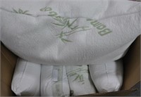 6 BED PILLOWS: 2 BAMBOO, 2 SERTA AND 2 OTHERS