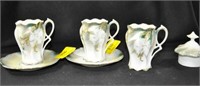 3 R. S. PRUSSIA UNMARKED "DOGWOOD" PATTERN CUPS AN