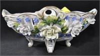 9-1/2 INCH PORCELAIN BOWL WITH APPLIED FLOWERS - 4