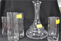 GROUPING OF 6 CRYSTAL VASES