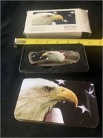 American Eagle themed folding knives