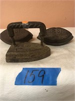 4 cast iron Asbestos Irons, #8 XL