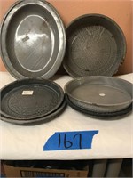 Gray Granite Items, Pie Tins, Platter, Cake Pan