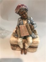 PORCELAIN MUSICIAN FIGURE 7"X