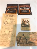 LOT OF 5 ADVERTISEMENT PIECES UP TO 7-1/2"X3-1/2"