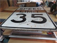 35 MPH Speed limit sign Wooden