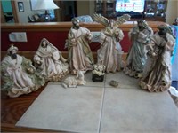 nine piece Nativity set, main pieces 12 " high