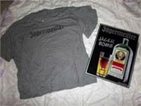 jagermeister tin and t shirts (new)