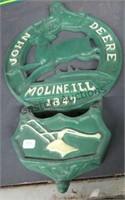 John Deere cast iron mail holder