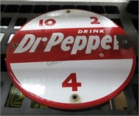 round Dr. Pepper porcelain sign