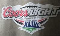 Coors Light Super Bowl XLIII metal sign