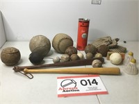 Souvenir Bats, Vintage Balls, Bean Bags, Cork