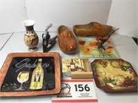 Decorative Platters, Coaster Set, Vase, Wooden