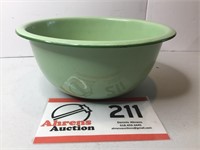 Green Enamel Bowl 12" Across