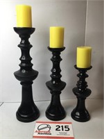 Candles and Wooden Pedestals 16, 20, 24"