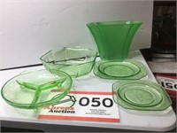 Green Glassware (5) as Displayed