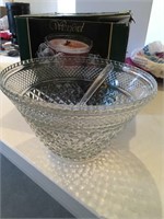 punch bowl set, (found cups)