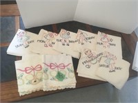 vintage days of the week t-towels, pillow case