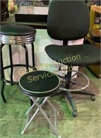 Office Chair, Bar Stool and Small Stool