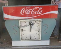 Coca-Cola Lighted sign/ clock 42"x40"x6"