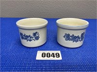 Blue/White Ceramic Condiment Dishes Made USA