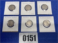Buffalo Nickel 1920,1927,1928,1929,1930,1934