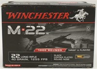 1000 Rounds Winchester M-22 22 LR Ammunition