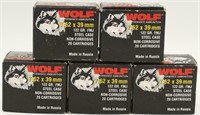 100 Rounds Of Wolf 7.62x39mm Ammunition