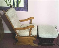 Glider rocker and non matching ottoman