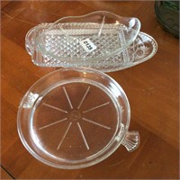 4 glass crystal dishes
