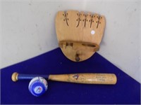 Baseball Glove Wall Hanging Bat and Ball