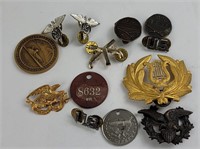 Lot of Assorted Military Pins WW1 Vietnam