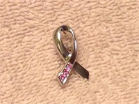 Sterling Silver Breast Cancer Awareness Pin