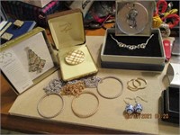 Misc. Jewelry Lot-Tree Pin,Ornament Earrings,Neck