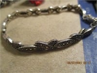 925 Silver Marcasite Bracelet-10.6 g