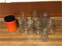 Glass jars and containers with lids