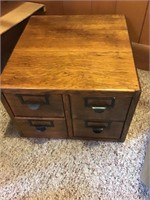 Small oak file catalog box