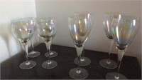 2 Sets of 4 Iridescent Wine Glasses