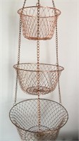 3 Tier Cooper Tone Hanging Basket