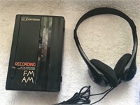 Emerson AM/FM Cassette Player w Headphones