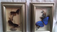 Pair of Mixed Media Butterfly Art by Leslie 11x8